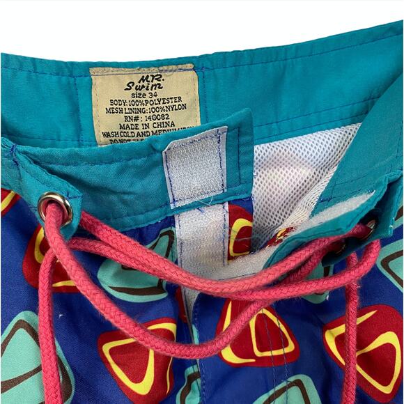 Men's MR. SWIM Sz 34 Swim Trunks Shorts Pockets - Picture 6 of 7